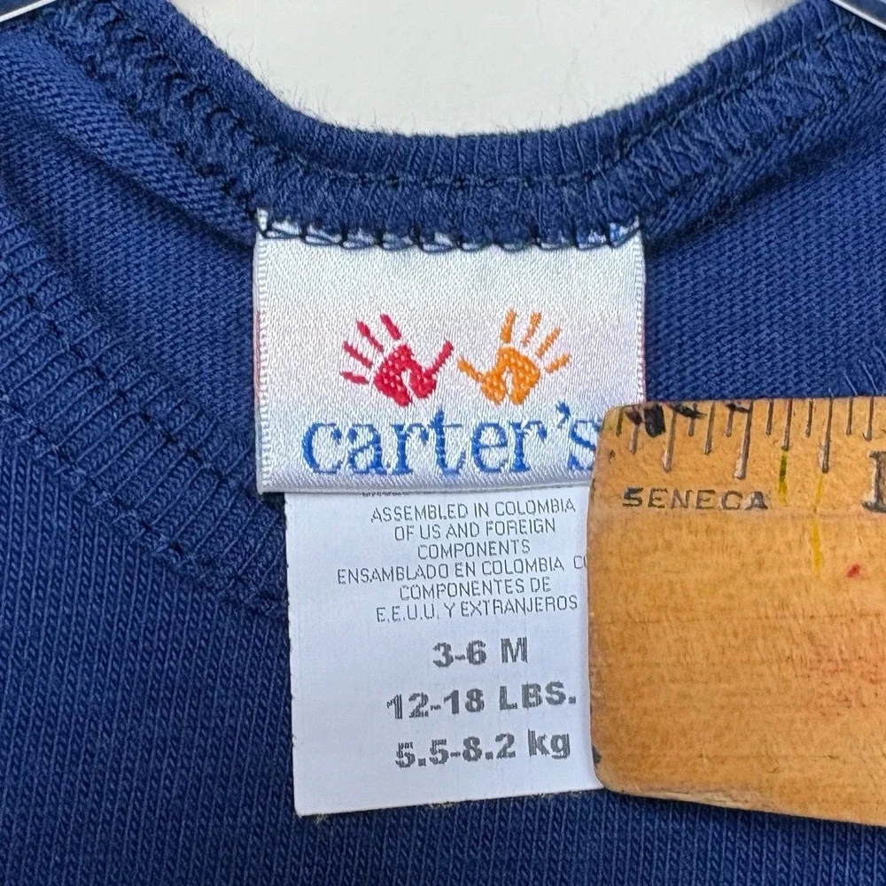Vintage 1999 Carter's John Lennon‎ Artwork Navy Romper, Size 3-6 Months